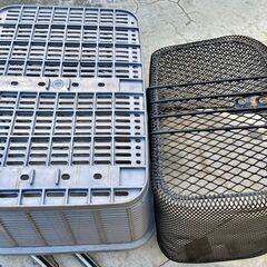 自転車　前かご＆後ろカゴ＆取り付け金具&新品ひったくり防止カバーの画像