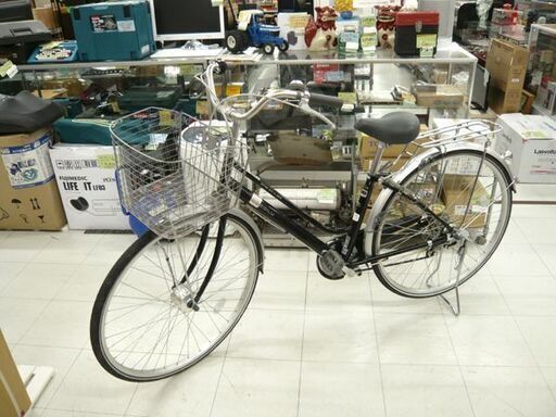 自転車 27インチ 6段変速 ママチャリ ブラック 黒色 COCO ILU Shines and is safe 苫小牧西店