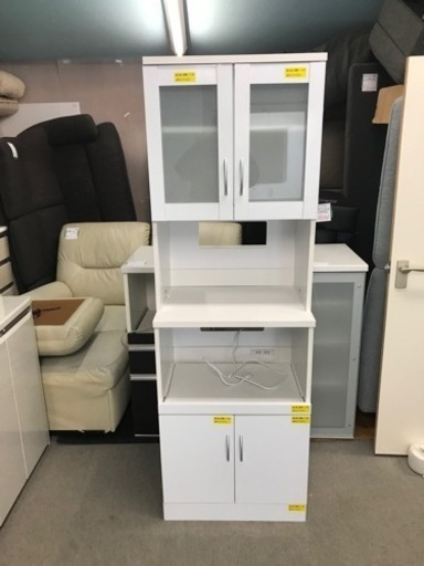 LOWYA 食器棚 キッチンボード レンジボード 程度良好 分割タイプ