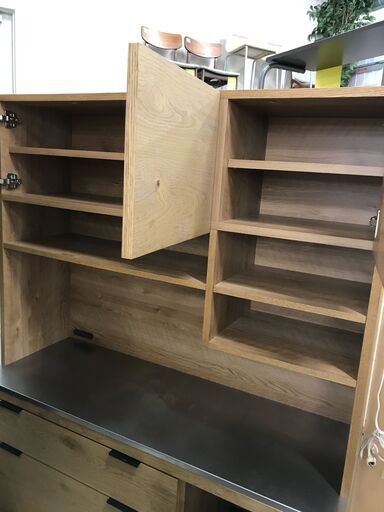 キッチンボード 木目調/ナチュラル 幅123×奥行45×高さ180cm ※中古Bランク