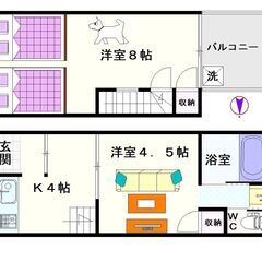 🌟ジモティー限定格安プラン🌟【恵美須西貸家北側】2Kタイプ！民泊...