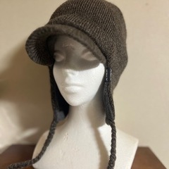 X-niX エクスニクス　ニット帽　目出し帽風　三つ編み風　レディースの画像