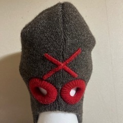 X-niX エクスニクス　ニット帽　目出し帽風　三つ編み風　レディースの画像