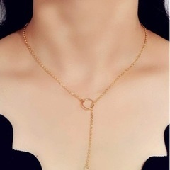 ゴールド 人工パール Y字ネックレス の画像