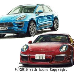 GC-302 ポルシェ911/マカンGTS 限定版画 直筆サイン...