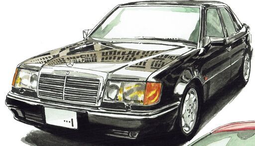 GC-307 ベンツE500/GLA250 限定版画 直筆サイン有 額装済 作家 平右ヱ門