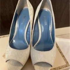 ベニル　ウエディングシューズリボン付き　23.0cmの画像