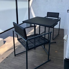 ベランダ ダイニングテーブル チェア デザイナーズ Outdoor Living Simple - Modern Dining Table  chair 3点セット