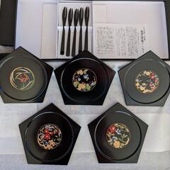 🉐2000円※✨菓子皿お盆set[お盆、菓子皿]会津漆器