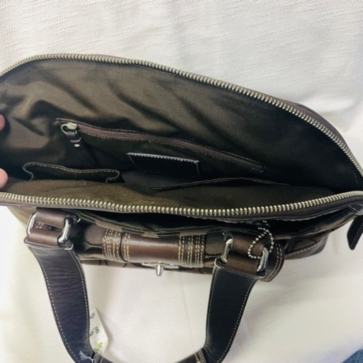 【美品】0008 COACH SIGNATURE(コーチ シグネチャー) ハンドバッグ ブラウン系 茶色