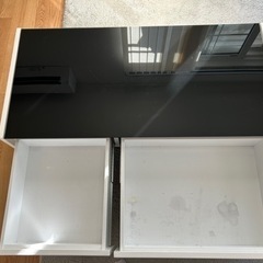 無料！ 引き取り限定 ガラス天板 ローテーブル 引き出し付きの画像