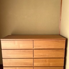 無印良品 タモ材 4段 木製チェスト (値下げしました)