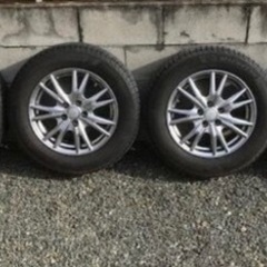 【美品】195/65R15 スタッドレスタイヤ　4本セット　ホイール付　pcd100 2017年製　バリ山