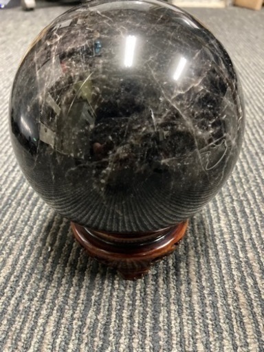 魔除け　開眼 金運　黒水晶丸玉　　パワーストーン