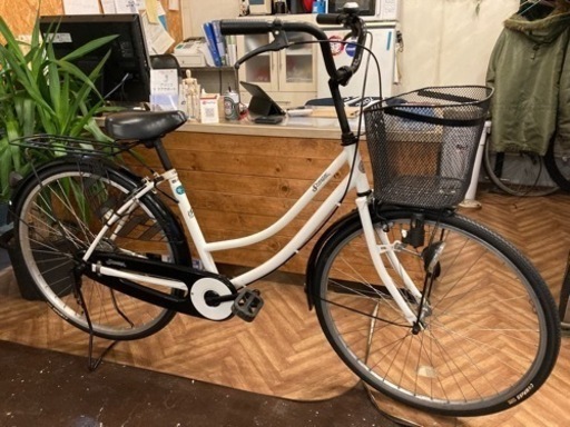 【前後タイヤ・チューブ新品！】26インチ自転車　ホワイト