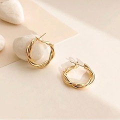 人気！ゴールド フープピアス k18 シルバー925 18金 フ...