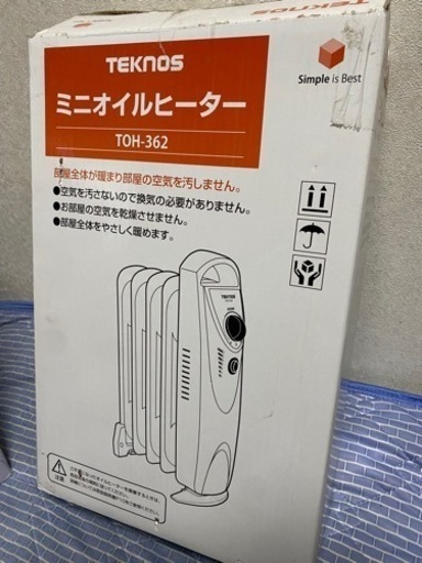 テクノス　TOH-362  ミニオイルヒーター　大きな傷あり