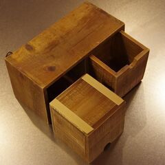 アンティーク風小物入れ ２連 ドロワーボックスの画像