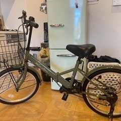 20インチ　折り畳み自転車　変速ギア　カゴつき