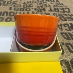 【未使用品】ル・クルーゼ ラムカン L 10cm オレンジ 2個セットの画像