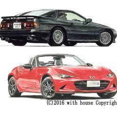 NC-317 マツダロードスター/RX-7 限定版画 直筆サイン...