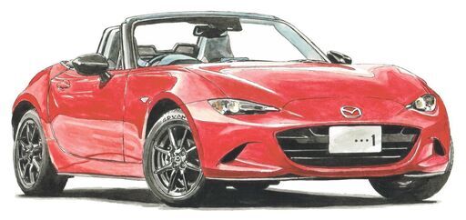 NC-317 マツダロードスター/RX-7 限定版画 直筆サイン有 額装済 作家 平右ヱ門