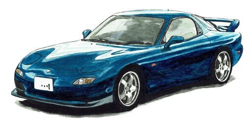 NC-319 マツダサバンナRX-7 限定版画 直筆サイン有 額装済 作家 平右ヱ門