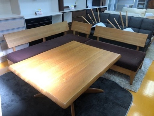 【リサイクルサービス八光　田上店　配達・設置OK】園田産業　ダイニングセット　ナチュラル木目