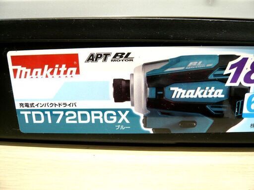 新品 マキタ 充電式インパクトドライバ TD172DRGX ブルー 18V 6.0Ah バッテリー2個 充電器 ケース付き makita 工具 苫小牧西店