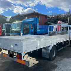 【車検付き】三菱ファイター　ユニック　4段クレーン　リモコン付き　4トン　トラック　型式PDG-FK61F　走行距離11万km　平成22年式の画像