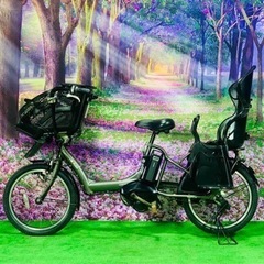 ❹ 4611子供乗せ電動自転車ヤマハ3人乗り新品20インチ良好バ...