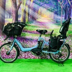 ❹ 4612子供乗せ電動自転車ヤマハ3人乗り新品20インチ良好バ...