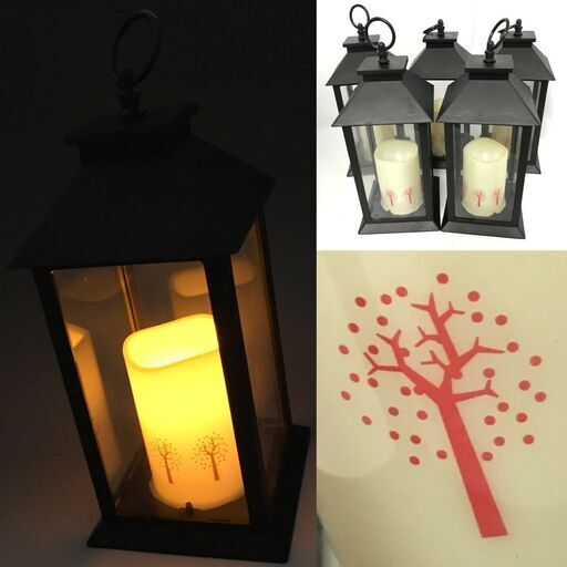 〇FI15/56　未使用 ランタン LED キャンドル 5点セット レッド Shallow Grass ランプ ライト 照明 インテリア ディスプレイ 吊下げ NDC〇 未使用　