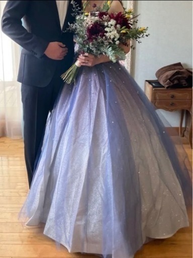 カラードレス　Aライン　パープルアッシュ