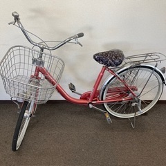 【中古品】U型フレーム軽快車 自転車 GAVLE イエブレ オートライト ローズ CF19-UCP241HD 24インチj12-63の画像