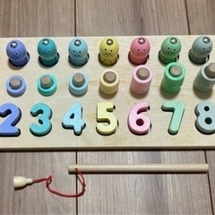 知育玩具 釣りおもちゃ (魚釣り) モンテッソーリ教育 木製 積...