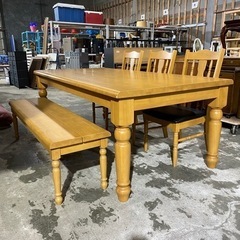 ꧁6人掛け꧂ダイニングテーブル&ベンチ&チェア3脚セット 食卓 机 椅子 楽天市場】ダイニングテーブルセット ベンチ 6人掛け 北欧 無垢材 木製