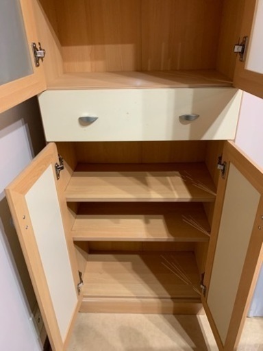 食器棚美品　観音開き×2,引出し×1