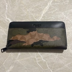 COACH 長財布 マホガニー×ダークグリーンカモフラージュ シグネチャー