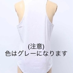 新品未使用　aimoha   ワンポイントプリントU首タンクトップ　Mサイズ　グレーの画像