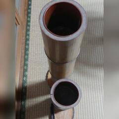 本竹製　対　花入れ　手作り　古物の画像