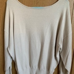 ラメ入りクールネックニット、セーター