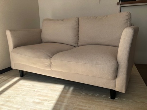 【美品】ニトリ 2人掛けソファ 2S SOFA LOWYEN2 W/CUSHON