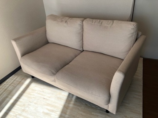 【美品】ニトリ 2人掛けソファ 2S SOFA LOWYEN2 W/CUSHON