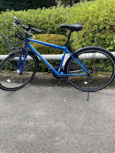 青 シティクロスバイク 前カゴ付き