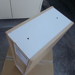 DIY材料にいかが？ 中古 スリム カラーボックス 白/ナチュラル W150×D290×H600 mm (棚無し）の画像