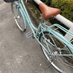 リサイクルショップどりーむ鹿大前店　No５９３　エコNo１５３８４X　自転車　ママチャリ　26インチ　ギア内装三段切替♪　LEDオートライト付き♪　サックスブルー　