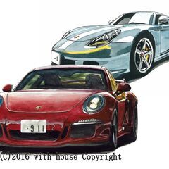 GC-317 ポルシェ911-GT3 限定版画 直筆サイン有 額...