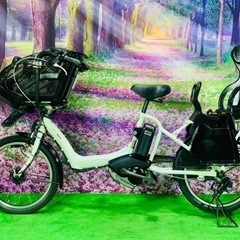 ❹ 4627子供乗せ電動自転車ヤマハ3人乗り新品20インチ良好バッテリー