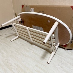 ④【訳あり未使用品‼️】萩原株式会社(スリーアイ) 100cm幅折りたたみ式センターテーブル リビング ロー ホワイト♪の画像